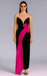 1 of 2 Tarik Ediz 98791 Black/Fuchsia
