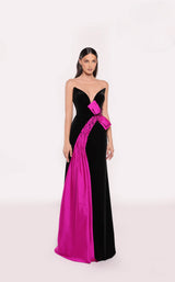 1 of 4 Tarik Ediz 98794 Black/Fuchsia