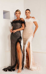 3 of 6 Terani 241E2449 Black-Nude