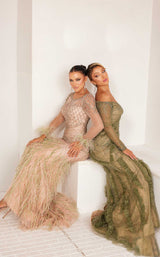 3 of 4 Terani 241GL2631 Sage-Champagne, Olive-Nude