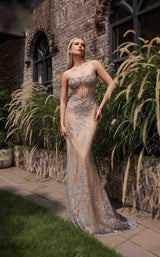 1 of 2 Terani 251P4366 Silver/Nude