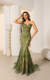 1 of 5 Terani 251p4355 Green/Nude