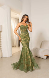 2 of 5 Terani 251p4355 Green/Nude