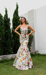 1 of 3 Terani 251p4378 Ivory Multi