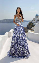 1 of 2 Terani 261P6086 Blue White