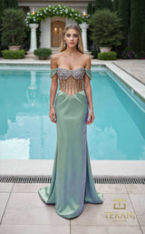 1 of 4 Terani 261P6116 Pistachio/Nude