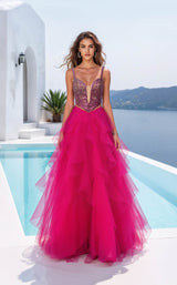 1 of 2 Terani 261P6564 Fuchsia