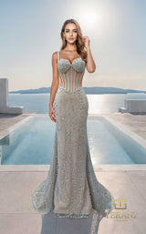 1 of 2 Terani 261P6625 Baby Blue/Nude