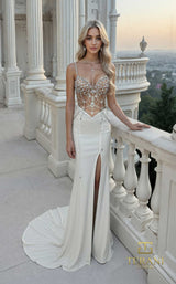 1 of 2 Terani 261P6738 Ivory/Nude