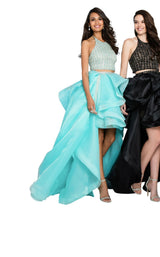 7 of 12 Terani 1811P5703 Black-Nude/Aqua Nude