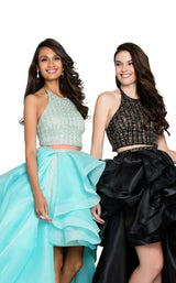 8 of 12 Terani 1811P5703 Black-Nude/Aqua Nude