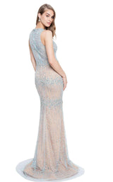 9 of 16 Terani 1812P5351 Powder Blue/Nude
