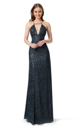 1 of 4 Jovani 1551 Black/Blue