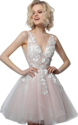 1 of 12 Jovani 63987 Off White/Blush