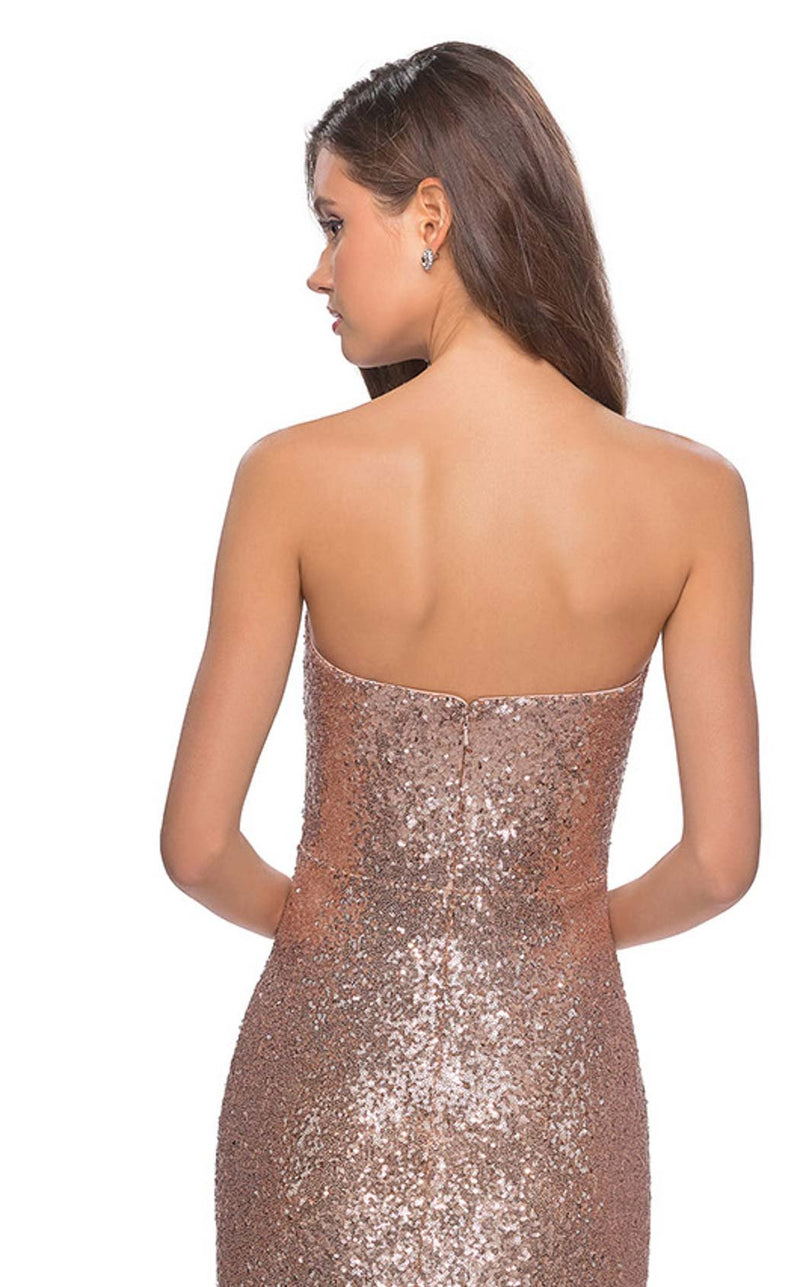 La Femme 28180 Dress Rose Gold