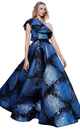 1 of 2 MNM Couture N0292 Blue/Black