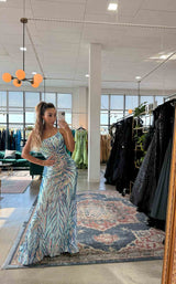 10 of 19 Jovani 05664 Iridescent Blue