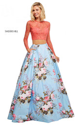 4 of 10 Sherri Hill 52717 Coral-Blue-Print