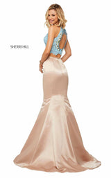 5 of 10 Sherri Hill 52851 Light Blue/Nude