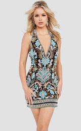 1 of 2 Jovani 000170 Dress Black-Multi