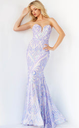 12 of 16 Jovani 03445BG Lilac-Nude