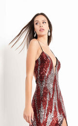 4 of 5 Jovani 04428 Dress Silver-Red