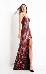 2 of 5 Jovani 04428 Dress Silver-Red