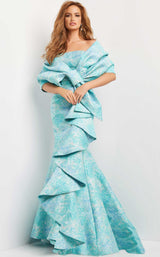 1 of 4 Jovani 08093 Blue-Multi