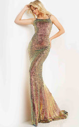 1 of 2 Jovani 08472 Dress Orange-Sequin