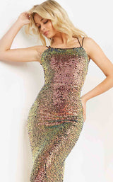 2 of 2 Jovani 08472 Dress Orange-Sequin