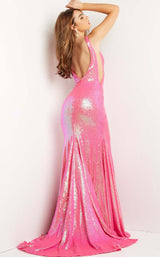 2 of 4 Jovani 09113 Iridescent Fuchsia