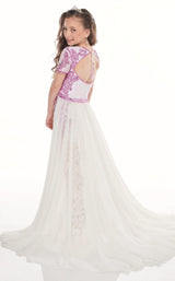 4 of 4 Rachel Allan Perfect Angels 10000 Jumpsuit White-Iridescent-Pink