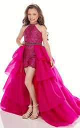 1 of 4 Rachel Allan Perfect Angels 10007 Jumpsuit Fuchsia