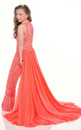 3 of 4 Rachel Allan Perfect Angels 10008 Jumpsuit Neon-Coral