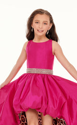 3 of 4 Rachel Allan Perfect Angels 10012 Dress Magenta-Animal