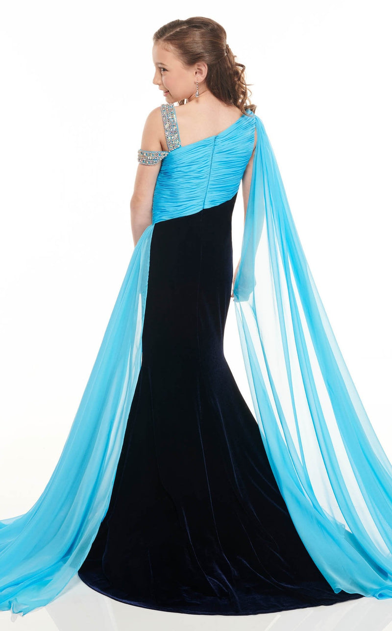 Rachel Allan Perfect Angels 10013 Dress Navy-Turquoise