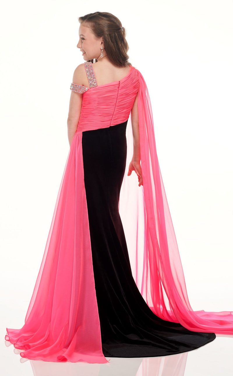 Rachel Allan Perfect Angels 10013 Dress Black-Hot-Pink