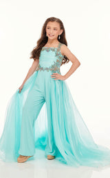 1 of 8 Rachel Allan Perfect Angels 10019 Jumpsuit Aqua