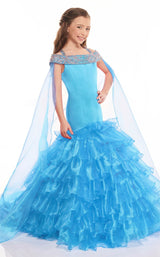 2 of 4 Rachel Allan Perfect Angels 10022 Dress Ocean-Blue