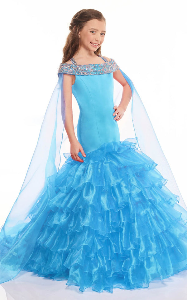 Rachel Allan Perfect Angels 10022 Dress Ocean-Blue