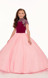 1 of 4 Rachel Allan Perfect Angels 10025 Dress Magenta-Pink