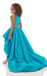 3 of 4 Rachel Allan Perfect Angels 10031 Childrens Dress Bright-Turquoise-Lime-Green