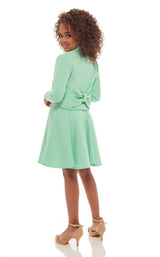 4 of 5 Rachel Allan Perfect Angels 10037 Childrens Dress Aqua-Green