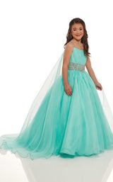 1 of 4 Rachel Allan Perfect Angels 10045 Childrens Dress Aqua-Green