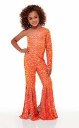 3 of 5 Rachel Allan Perfect Angels 10052 Childrens Dress Neon-Tangerine