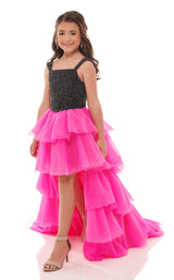 1 of 4 Rachel Allan Perfect Angels 10053 Childrens Dress Black-Hot-Pink