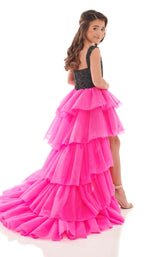 3 of 4 Rachel Allan Perfect Angels 10053 Childrens Dress Black-Hot-Pink