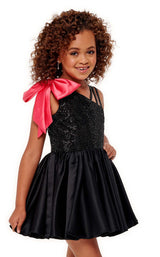 2 of 4 Rachel Allan Perfect Angels 10064 Childrens Dress Black-Fuchsia