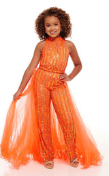 3 of 8 Rachel Allan Perfect Angels 10075 Childrens Dress Tangerine