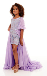 1 of 2 Rachel Allan Perfect Angels 10093 Childrens Dress Lilac-Multi